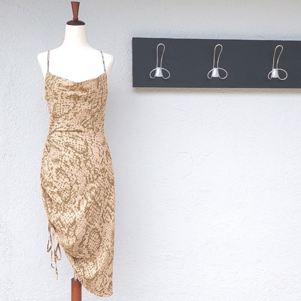 Cut-out Dress With Rouched Side